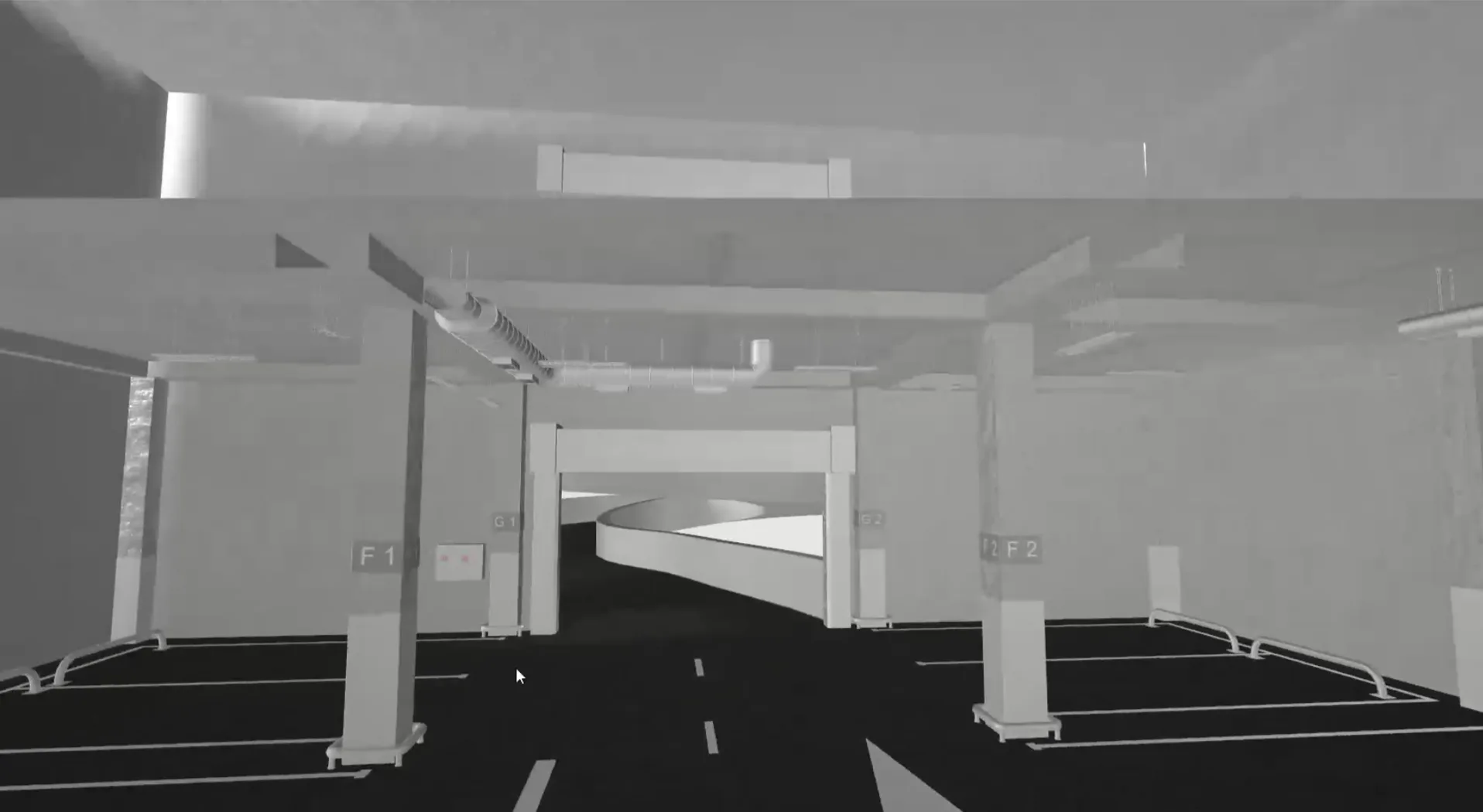 Interior view of Blender 3D modeled car meet parking for CarX