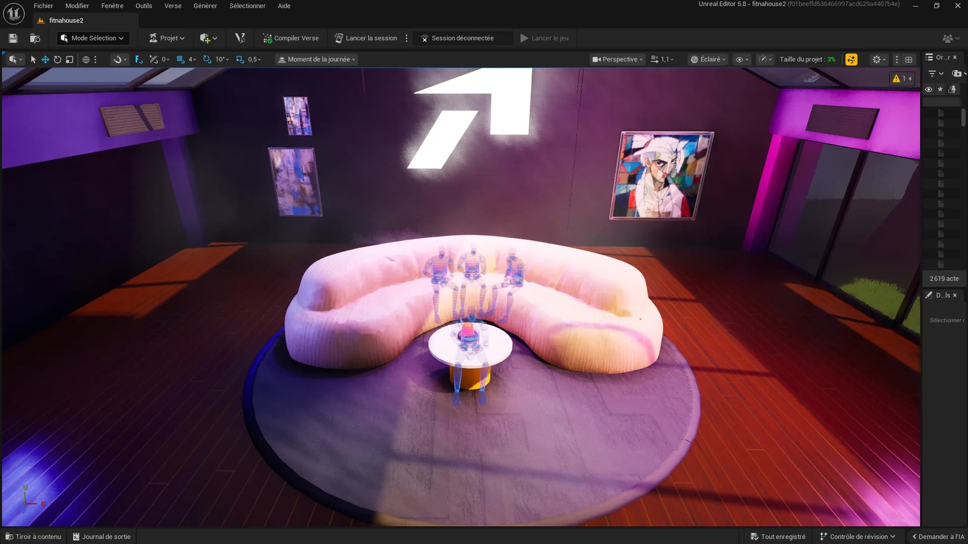 UEFN viewport render of Fitnahouse secret buzzer room and interaction space