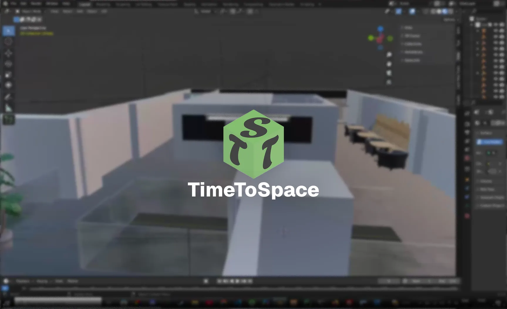 3D interior mockup of former TTS workspace modeled in Blender