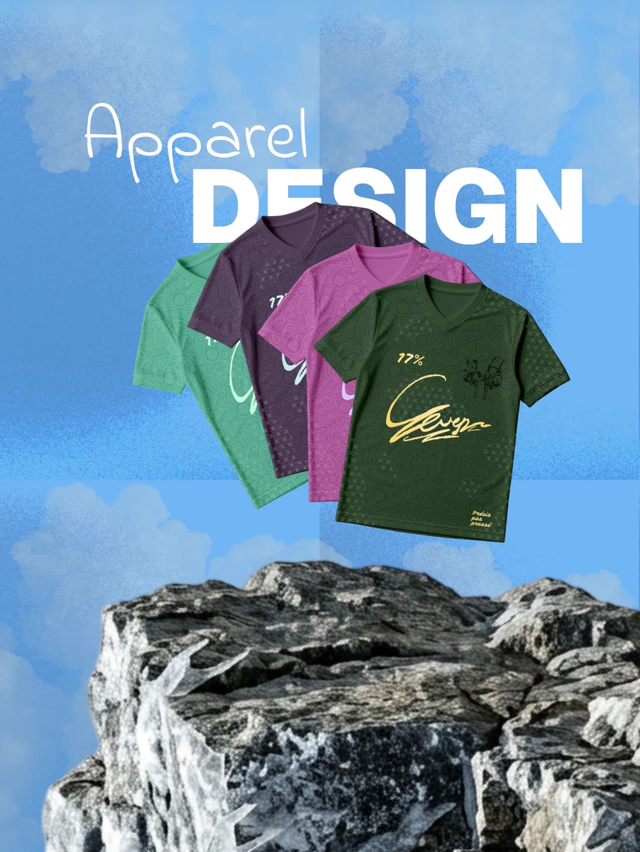 Promotional poster for custom apparel and streetwear design services