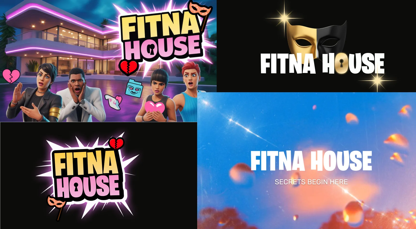 Promotional poster for Fitnahouse Fortnite villa interactive map