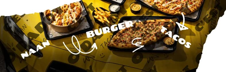 O'Daddy Burgers, Naan, Tacos & Food Display