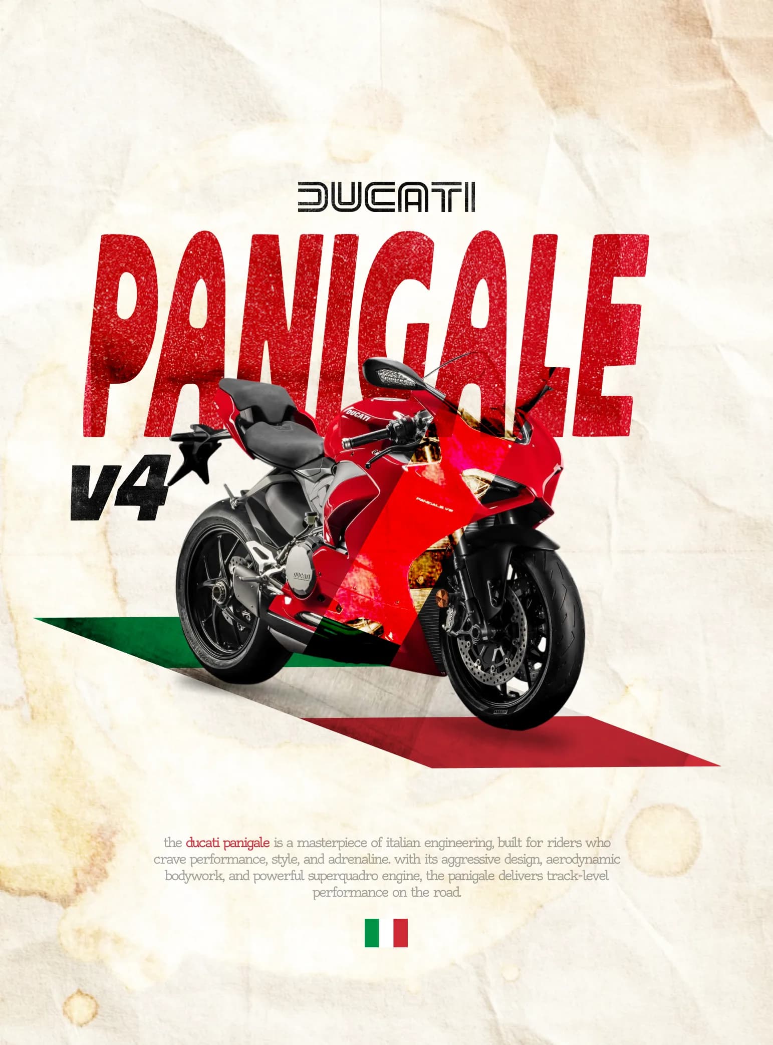Ducati Panigale graphic poster for M-Ride
