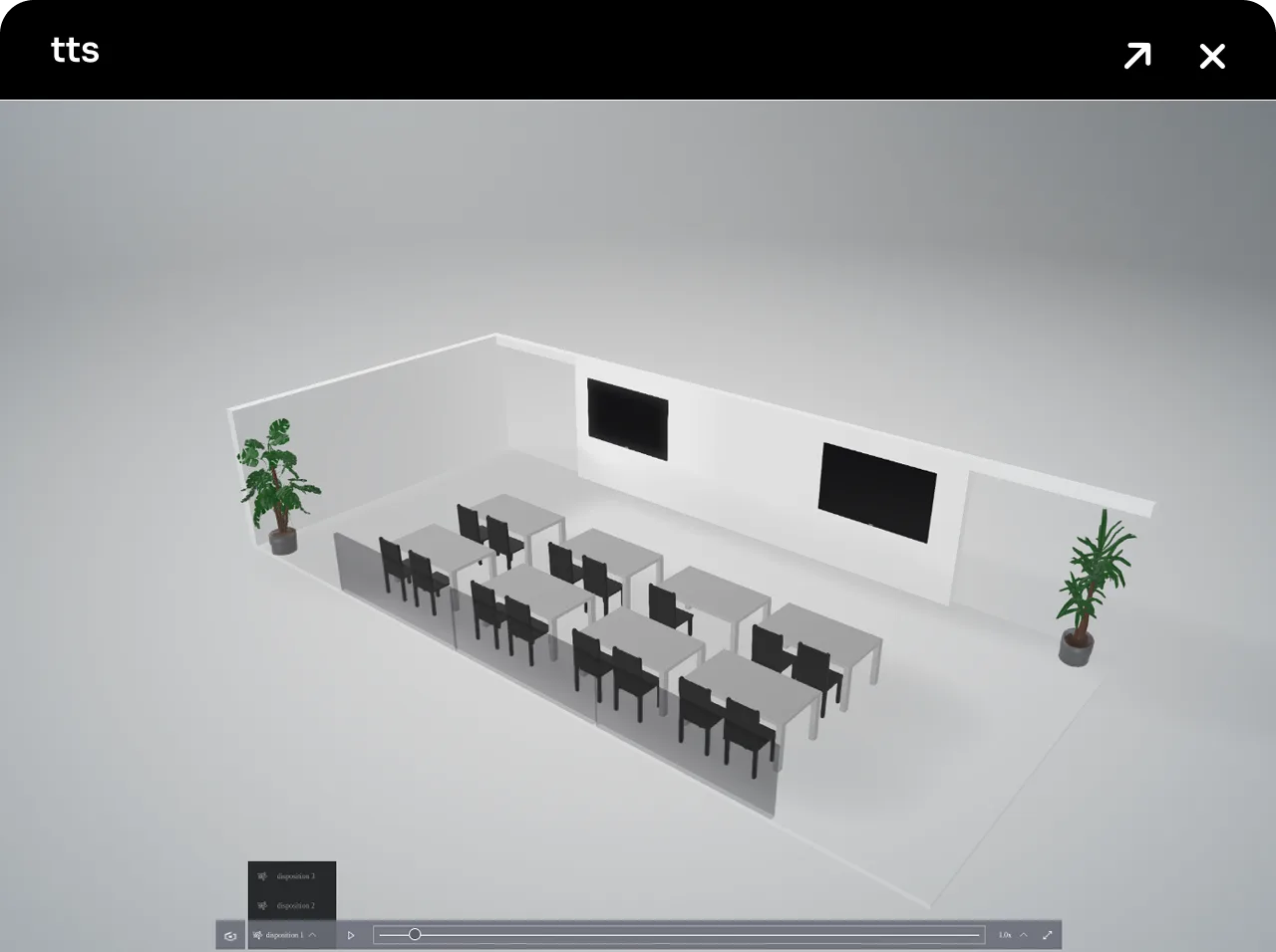 3D animated workspace layout configurator tool